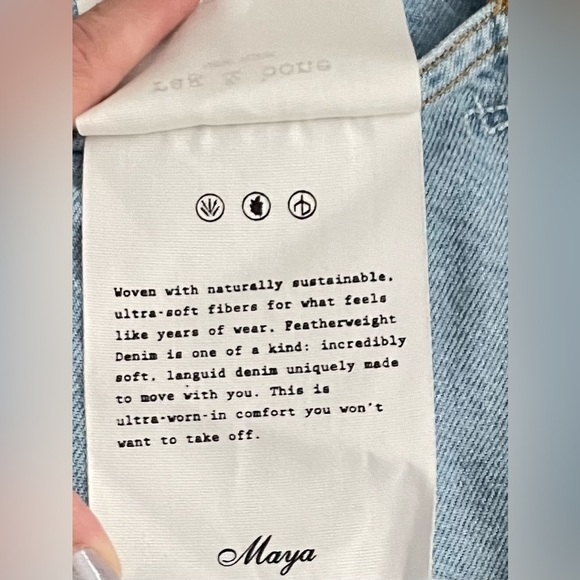 rag & bone Featherweight Maya High-Rise 4" Blossom Relaxed Fit Indigo Jean Short - Picture 5 of 11